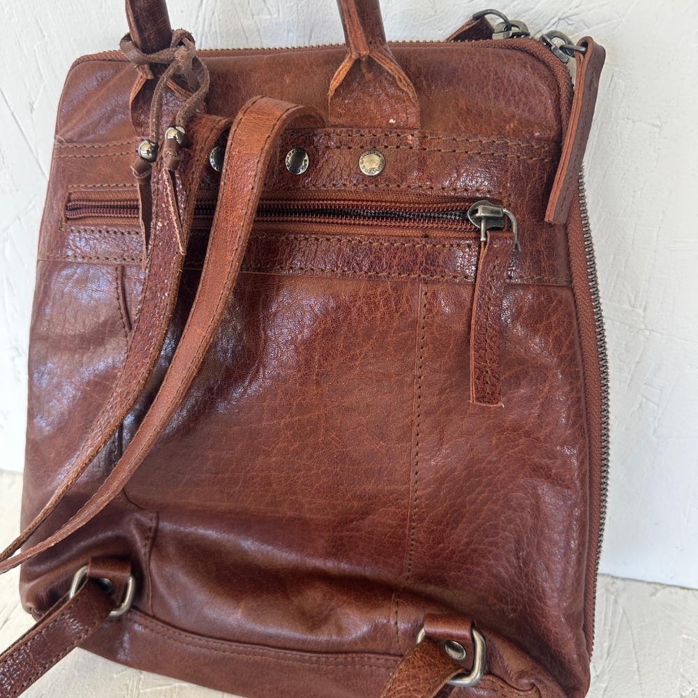 Spikes and Sparrow Texas Leather Backpack in Brandy Cognac - Picture 10 of 14